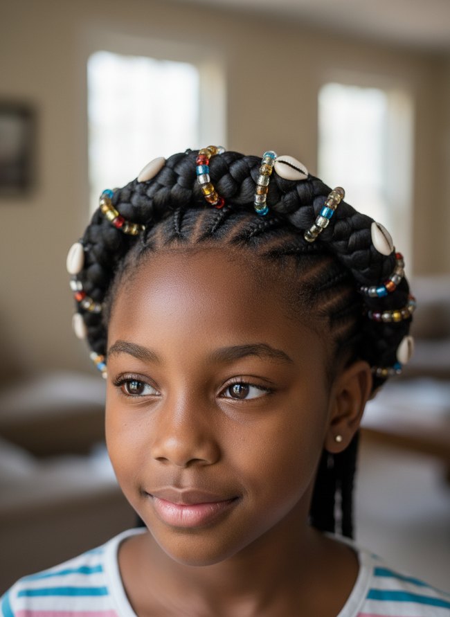 25 Little Girl Braids Styles With Beads and Cuffs
