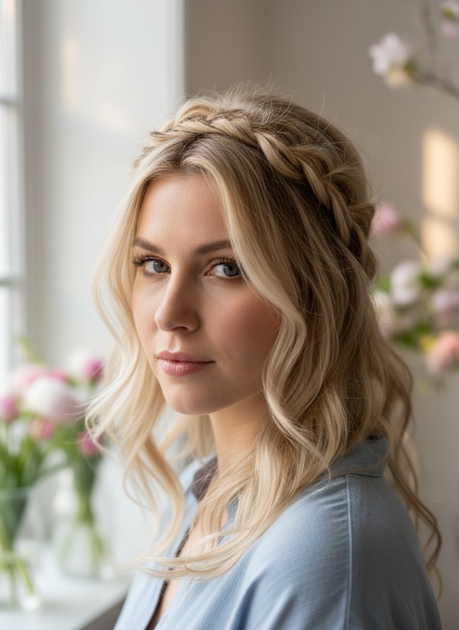 Voluminous Blonde Halo Twist
