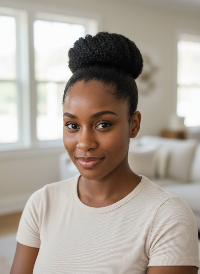 How to Do a Sleek Bun on Natural Hair
