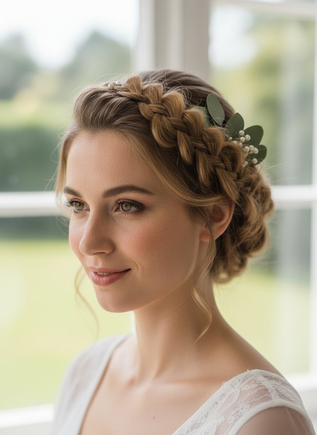 Elegant Coiled Bridal Updo