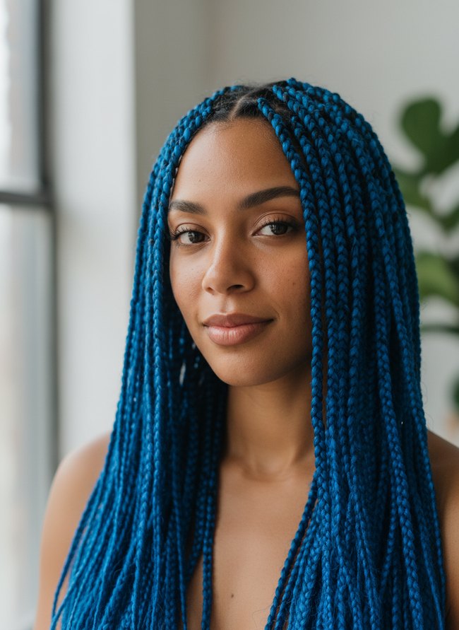 Electric Blue Crochet Braids