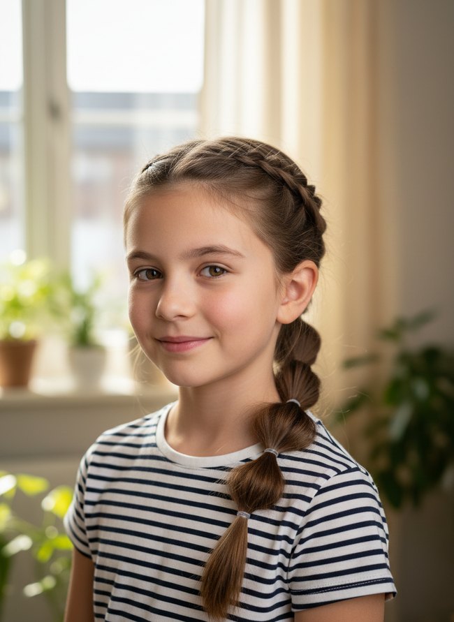 Bubble Ponytail Accent Braid