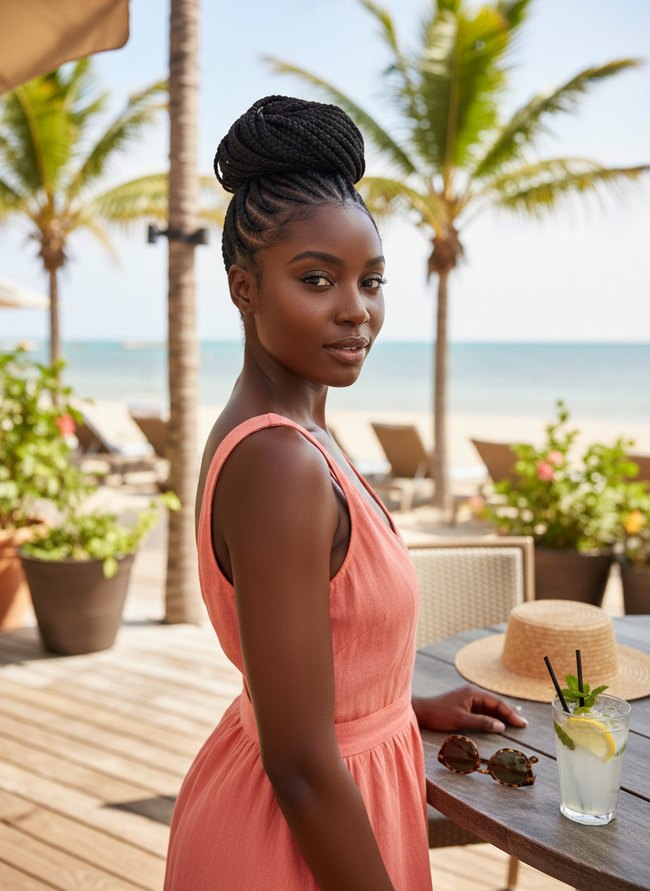 Sleek Cornrow Updo