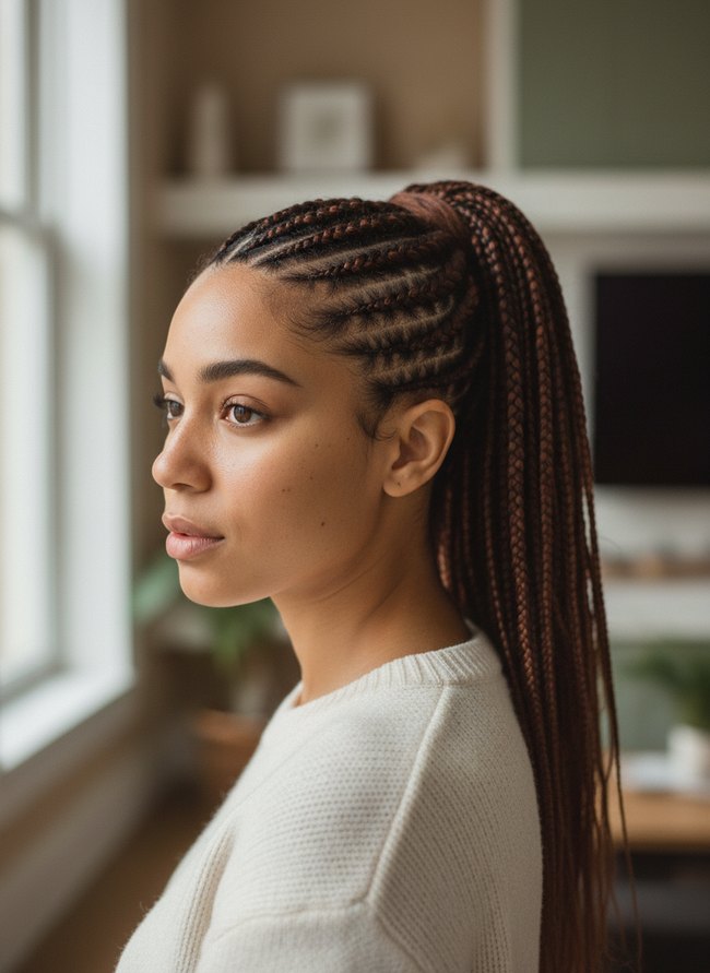 Crisscross Stitch Ponytail