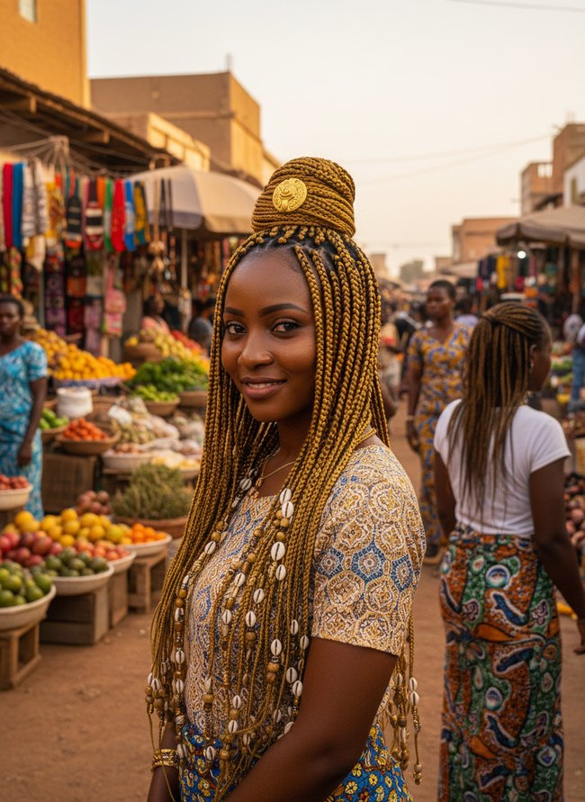 Golden Ringlet Fulani Braids