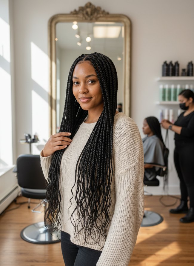 Knotless Fringe Braids
