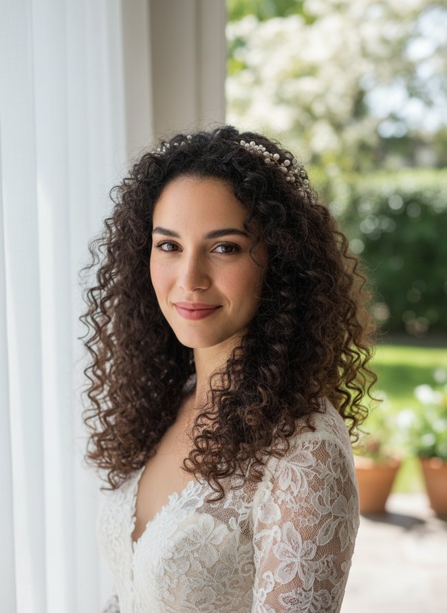 Cascading Curl Crown Style