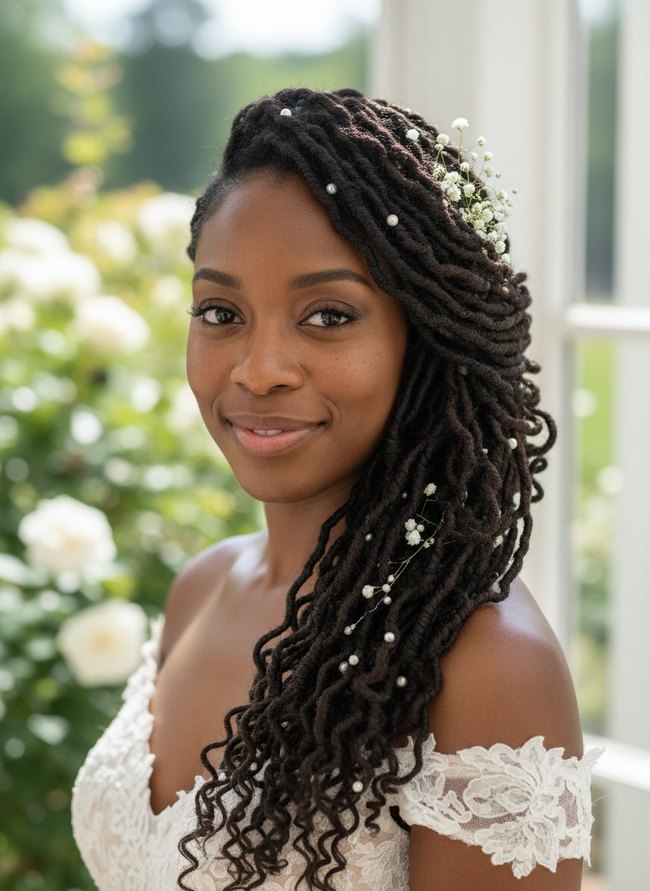 Cascading Locs Side Swept
