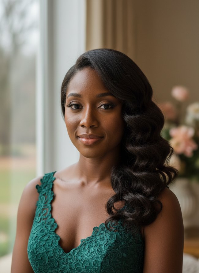 Chic Side-Swept Curls