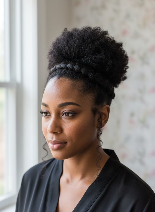 Textured High Bun Style