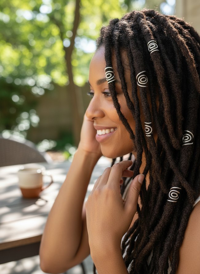 Silver Spiral Loc Rings