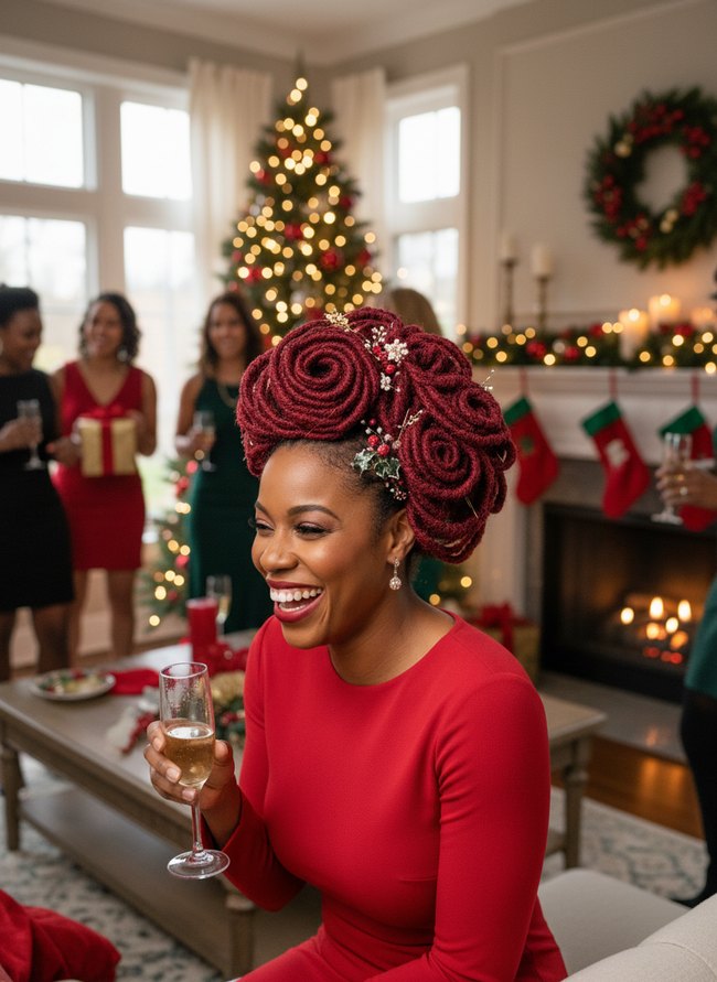 Crimson Curl Loc Crown