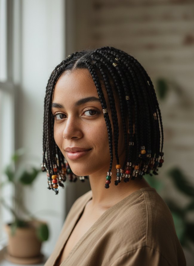 Beaded Cornrow Bob