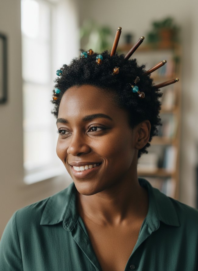 Beaded Hair Pins