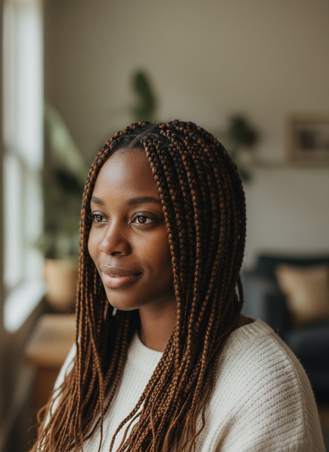 Jumbo Box Braid Look