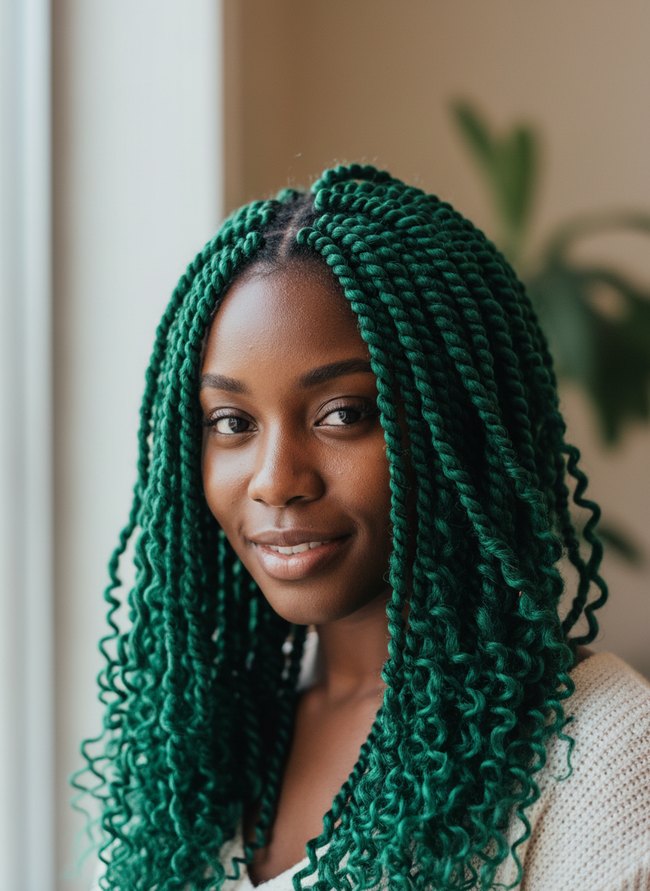 Emerald Green Crochet Twists