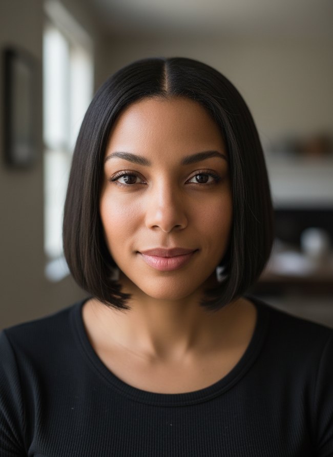 Sleek Center Part Bob