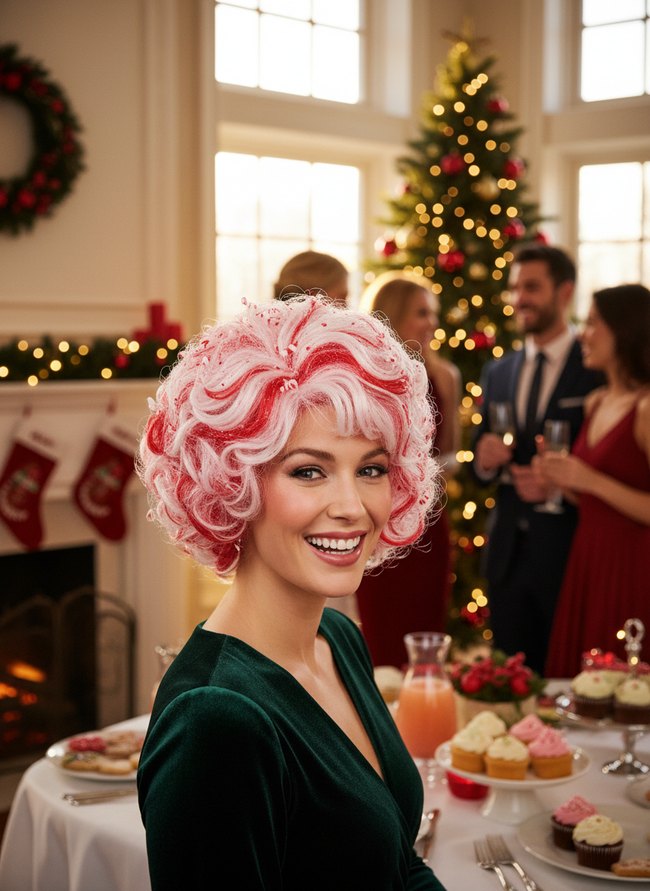 Frosted Peppermint Twist Wig