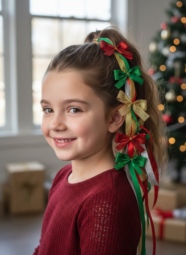 Festive Ribbon Ponytail