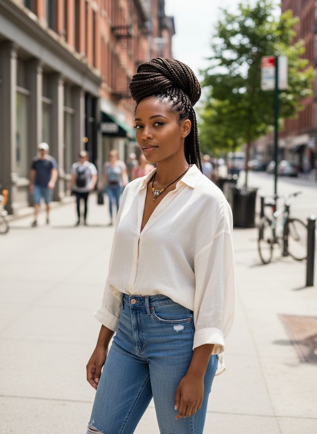 Mohawk Inspired Cornrow Updo