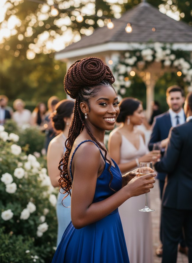 Chic Swirl Cornrow Updo
