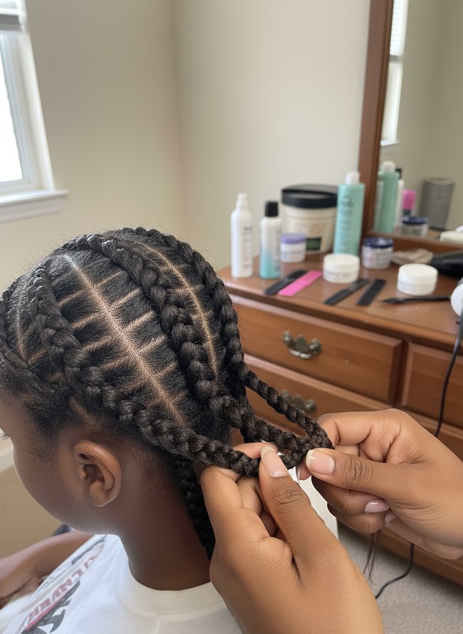 Angled Stitch Braid Section