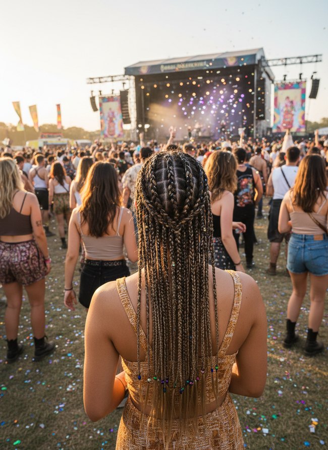 Side Swept Jewel Braids