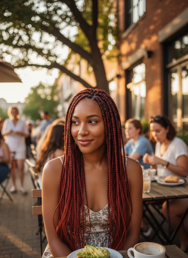 Fiery Red Box Braids