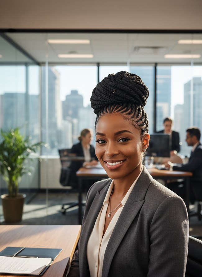 Chic Cornrow Updo