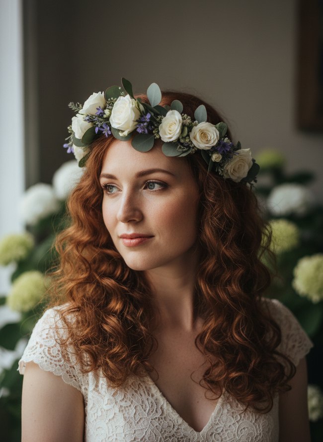 Bohemian Floral Crown Curls