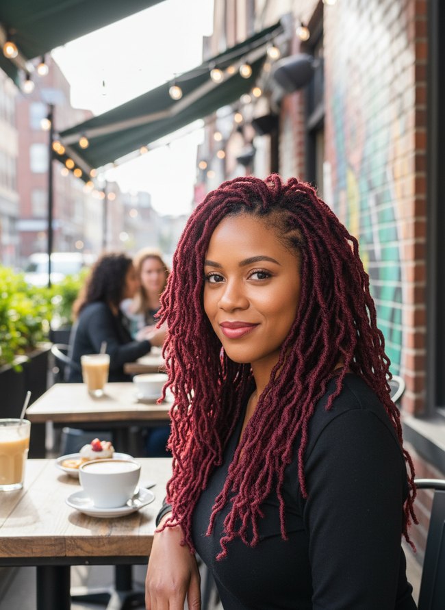 Rich Burgundy Accent Locs