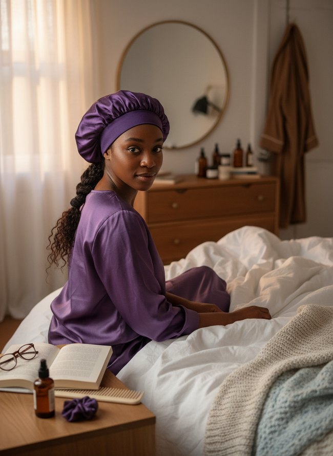 Double-Layer Silk Lined Bonnet
