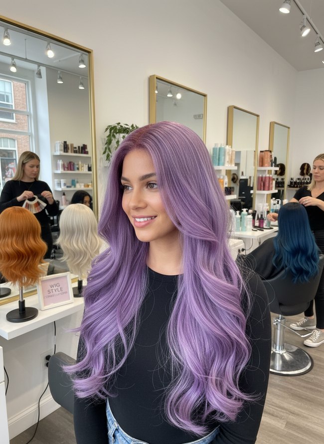 Lavender Purple Textured Waves