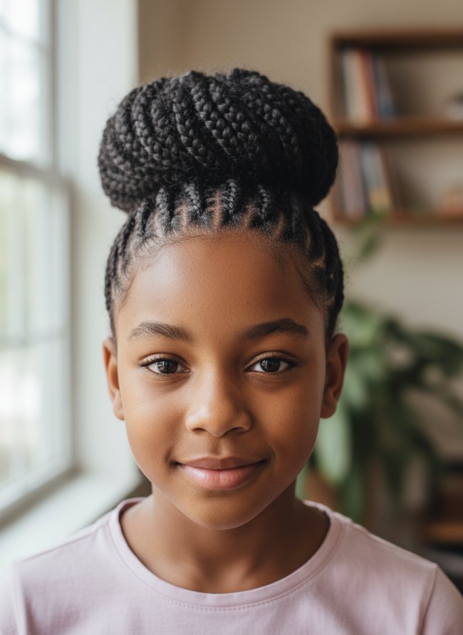Cornrowed Bun Updo
