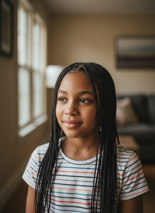 Child Box Braid Look