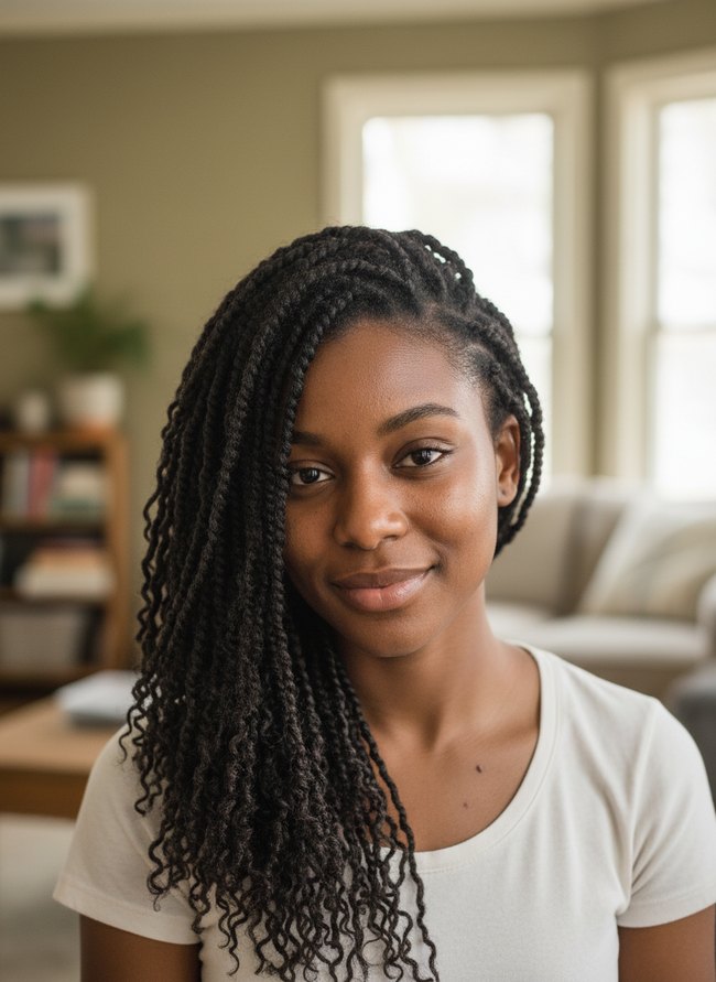 Side Swept Two Twists
