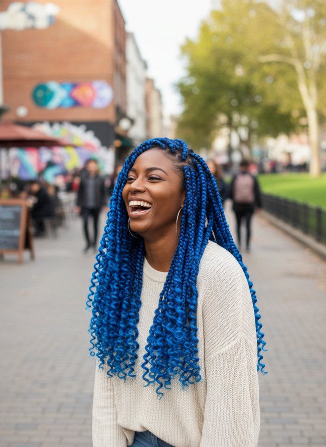 Electric Blue Rooted Twists