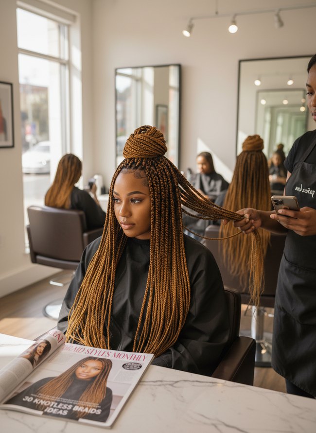 Long Ombre Knotless Braids