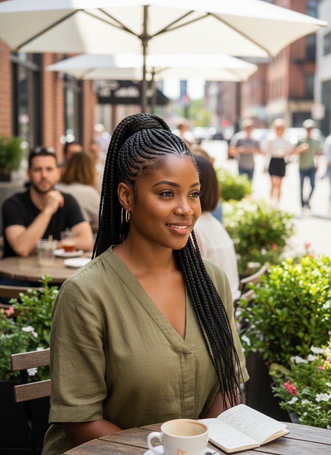 Diagonal Patterned Cornrow Braids