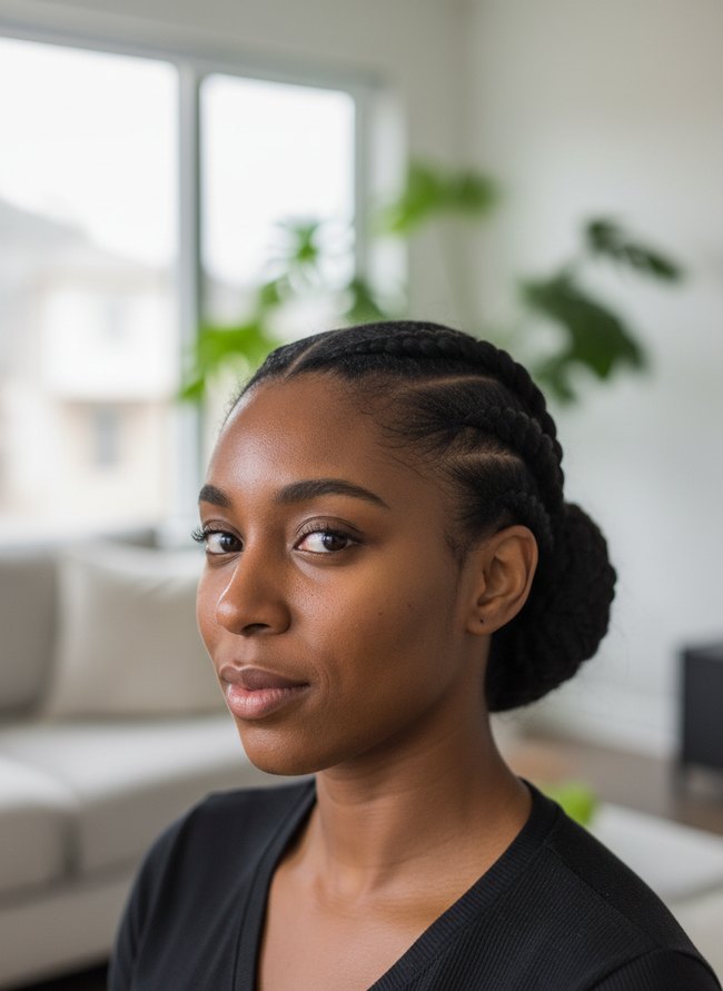 Braided Base Smooth Bun