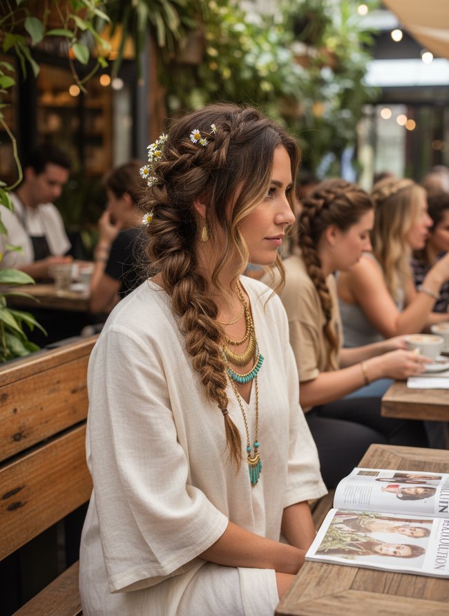 Asymmetric Boho Side Braid