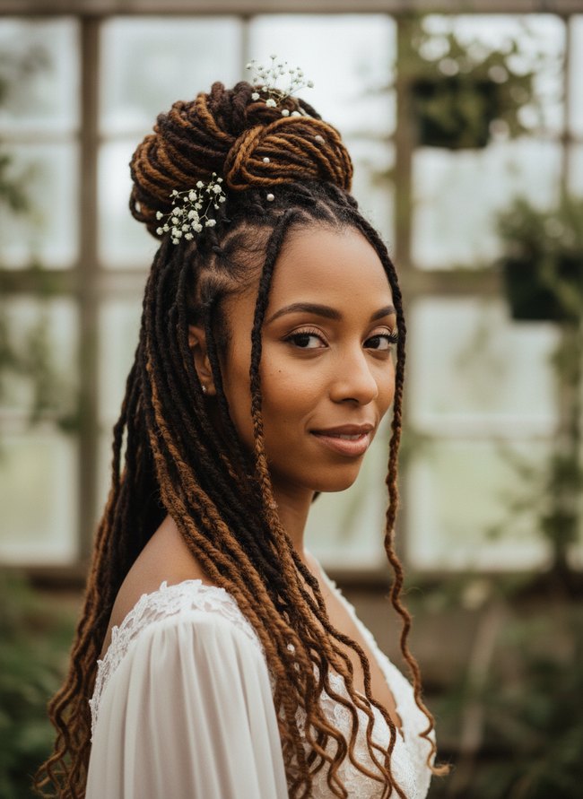 Goddess Locs Half Up