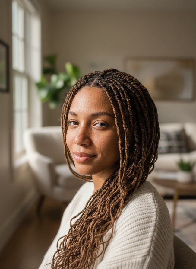 Soft Wavy Mid-Back Locs