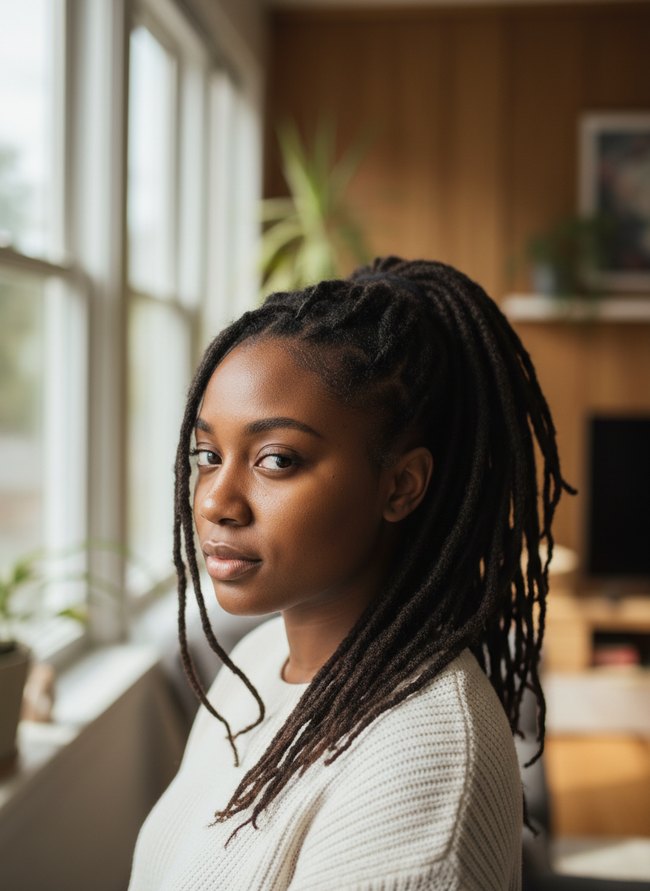 Side Swept Loc Pony