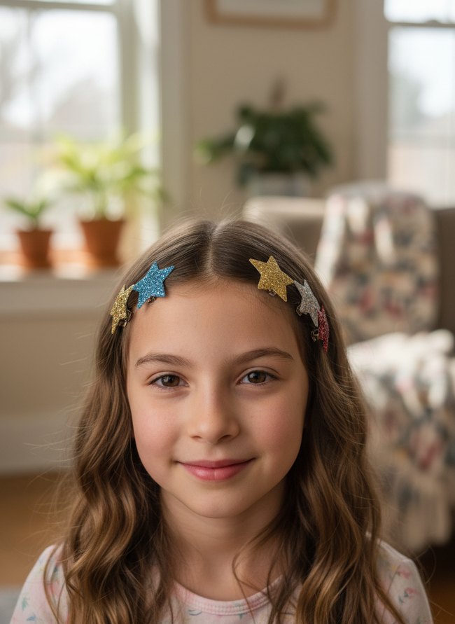 Glitter Star Snap Clips