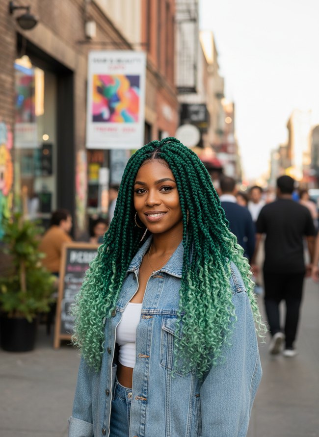 Emerald Green Ombre Twists