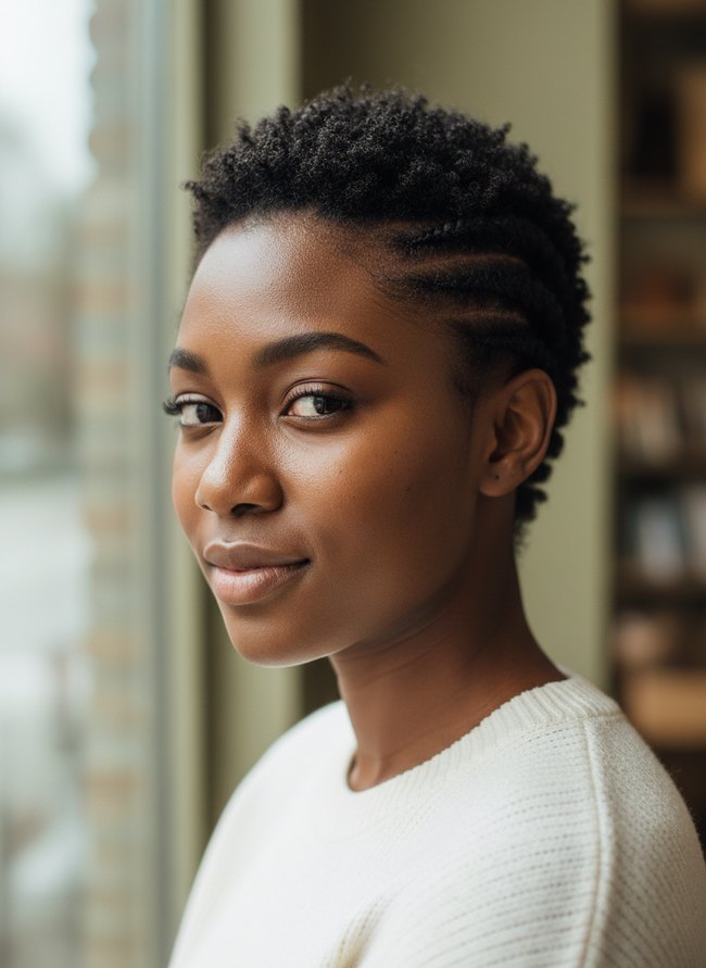 Cornrowed Pixie Frame