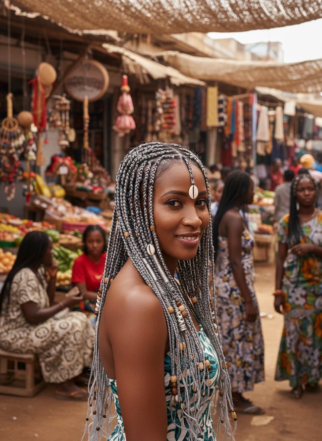 Silver Cuff Fulani Braids