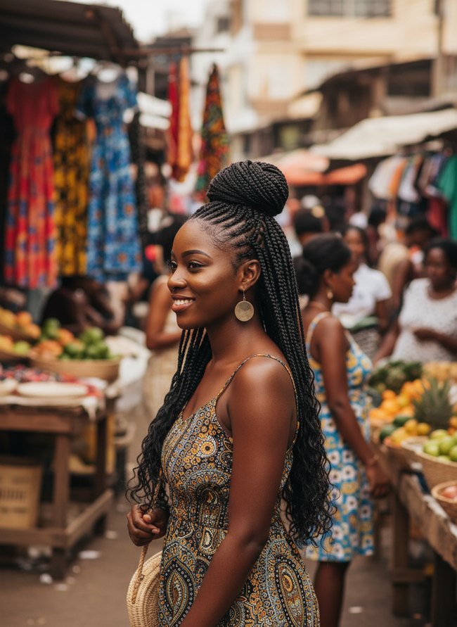 Half-Up Half-Down Cornrows