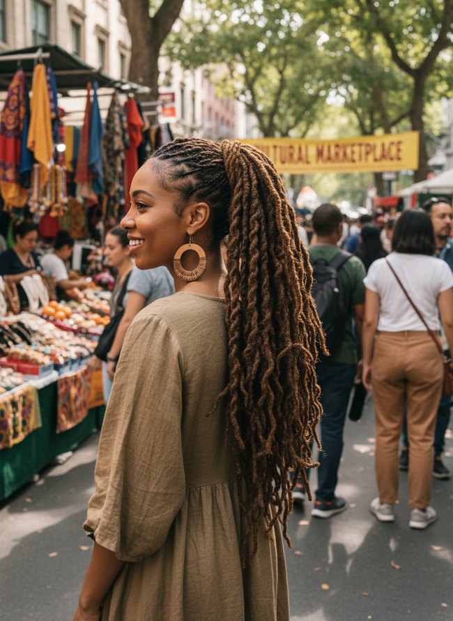 Braided Loc Ponytail